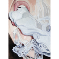 7400 - Raquel Magalhães, Visions of Johanna, óleo sobre tela, 35 x 25 cm, ass. dt. 2018
