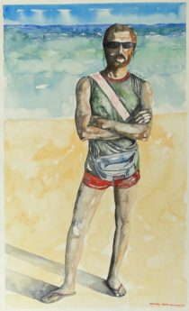 5527 - Eduardo Vieira Da Cunha, aquarela sobre papel 47 x 29 cm, ass. dt. 86