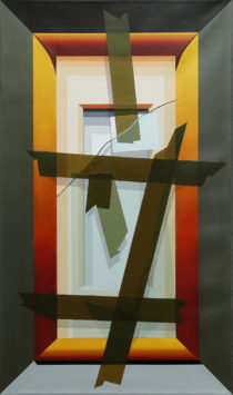 6749 - Rui Alexandre Macedo, acrílica sobre tela, série Piège, 87 x 51 cm, ass. dt. 2017