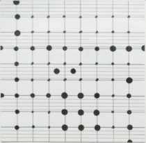 5183 - Gisela Waetge, Desenho 78, grafite e nanquim sobre papel pauta musical, 9 x 9 cm, ass. dt. 2012