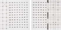 5184 - Gisela Waetge, Desenho 71 e 72, grafite, nanquim e lápis de cor sobre papel quadriculado, 12 x 12 cm (cada), ass. dt. 2012