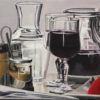 6907 - Ivan Pinheiro Machado, Vinho e Salada, acrílica e óleo sobre tela, 20 x 35 cm, ass. dt. 2017