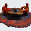 5807 - Maria Tomaselli, O banquete, acrílica sobre cerâmica, 21 x 15 x 8 cm, ass. dt. 91