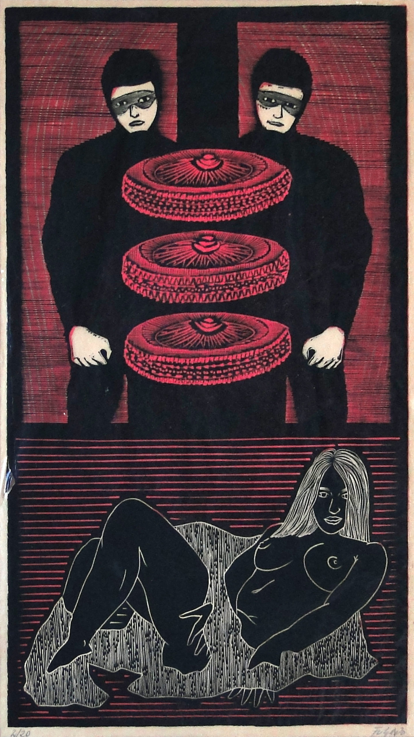 8046 - Fuhro, xilogravura, ed. 20, 48 x 28 cm, ass. dt. 70