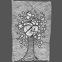 8321 - Pedro Matsuo, acrílica e tinta fotoluminescente sobre algodão, 170 x 105 cm, ass. dt. 2022