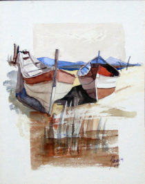 8237 - Paulo Porcella, aquarela, 23 x 22 cm, ass. dt. 2000