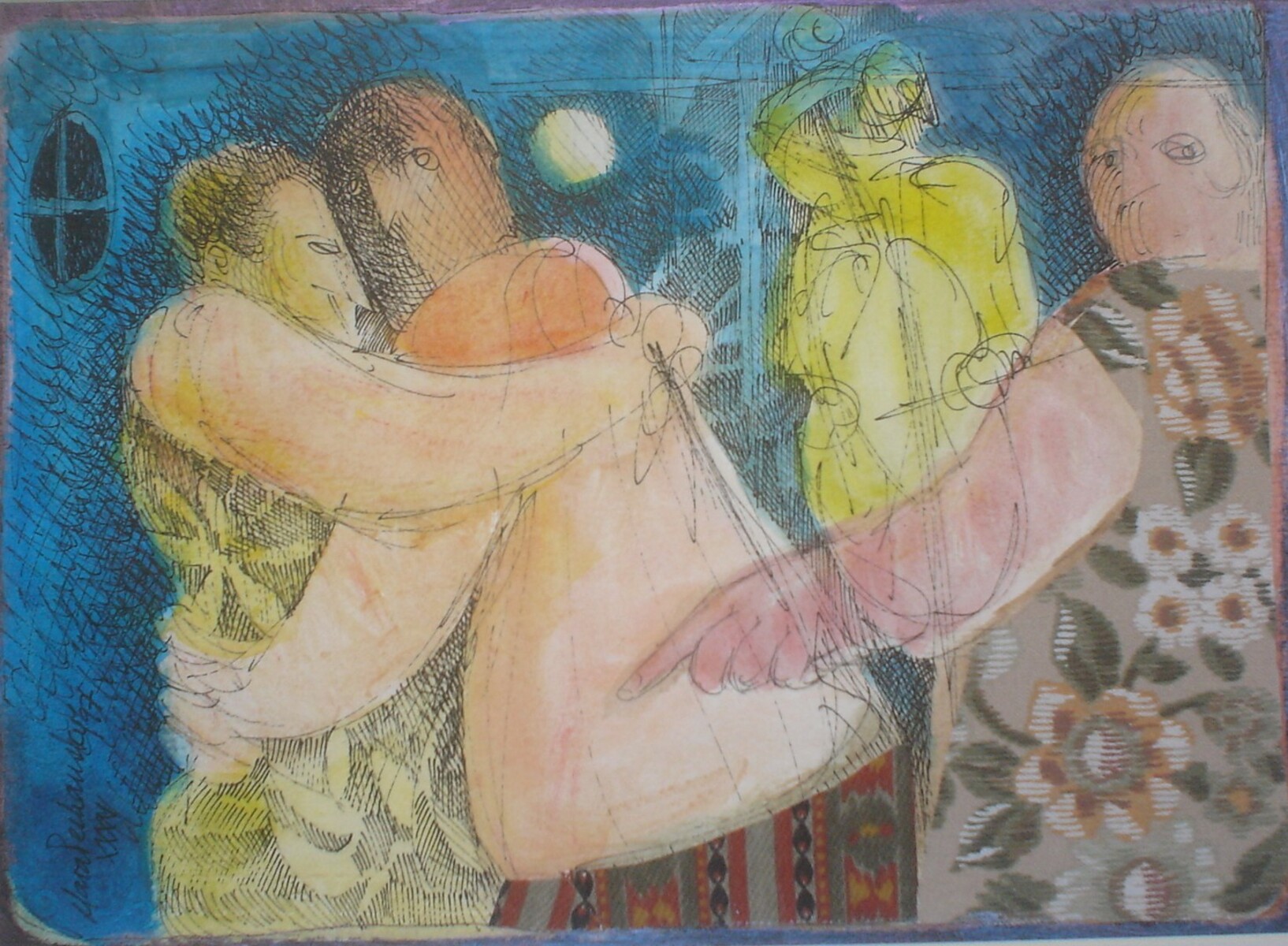 3126 - Clara Pechansky, desenho técnica mista 23 x 32 cm, ass. dt. 97 2