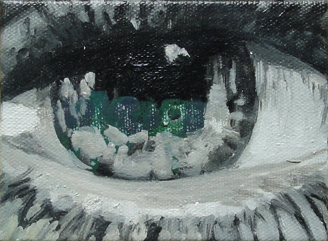 5971 - Raquel Magalhães, óleo sobre tela, 12 x 9 cm, ass. dt. 2015