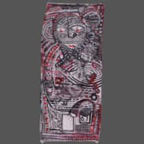 8347 - Pedro Matsuo, acrílica e tinta fotoluminescente sobre algodão, 169 x 74 cm, ass. dt. 2022