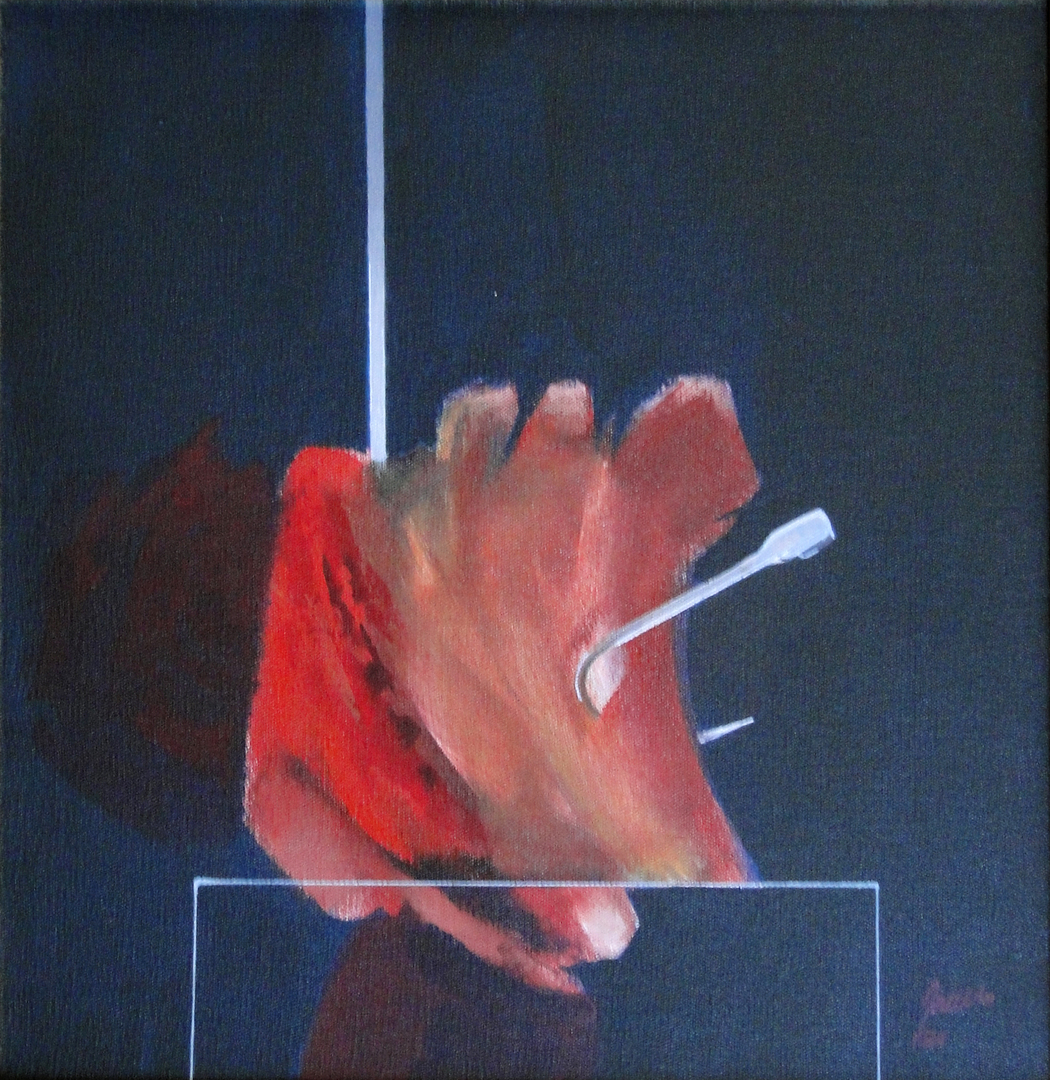 8388 - Paulo Porcella, Vitrines, óleo sobre tela, 40 x 40 cm, ass. dt. 84