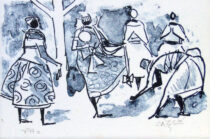 8389 - Carybé, litogravura, P.A, 11 x 17,5 cm, ass. s.dt.