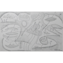 8814 - Pedro Matsuo, 50 x 80 cm, grafite e acrílica sobre tela, ass. dt. 2024 fta