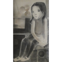 8841 - Alice Soares, pastel sobre papel, 61 x 36 cm, ass. s.dt.