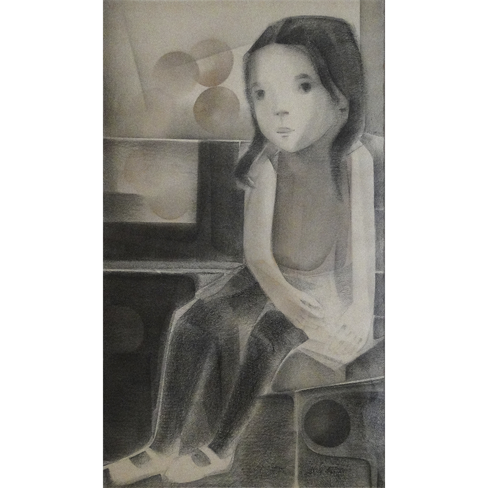8841 - Alice Soares, pastel sobre papel, 61 x 36 cm, ass. s.dt.