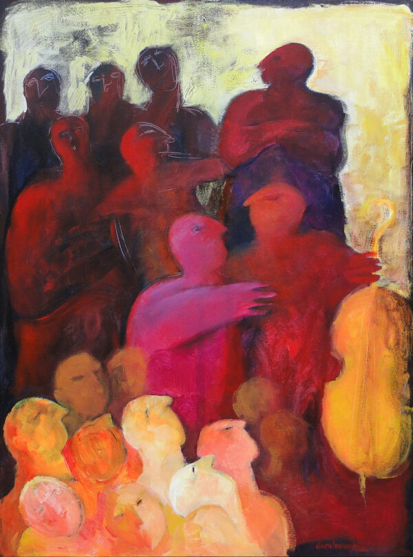 8874 - Clara Pechansky, ''Ascenção dos Microcéfalos'', acrílica sobre tela, 80 x 60 cm, ass. dt. 2000