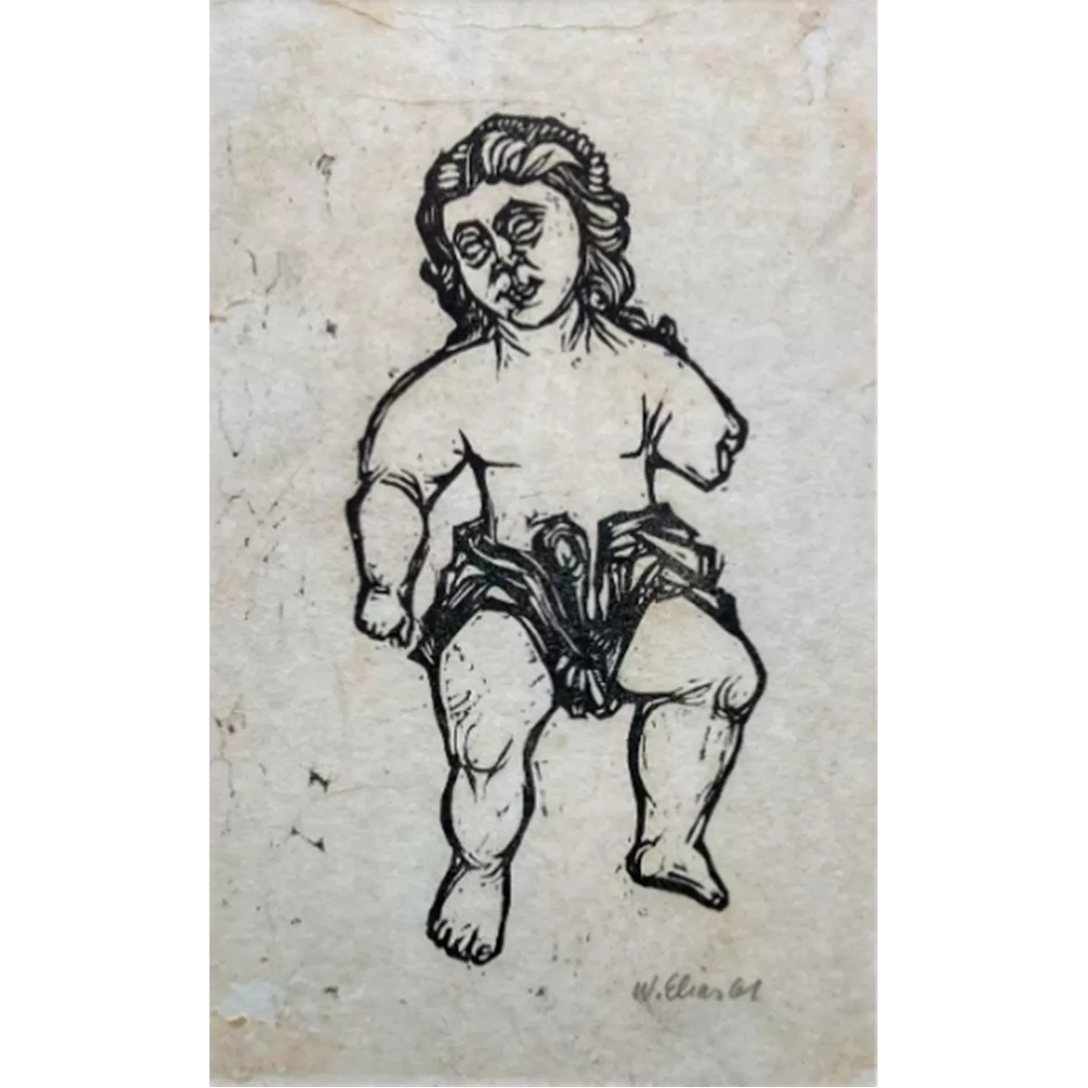 9269 - Waldeny Elias, xilogravura, sem edição, 19 x 9 cm, ass. dt. 61