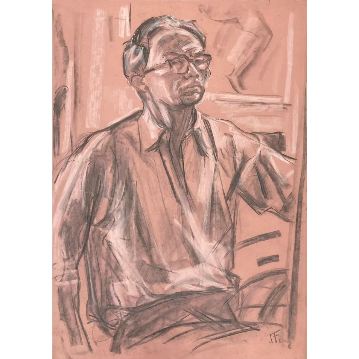 8993 - João Fahrion, pastel sobre papel, 70 x 50 cm, ass. dt. 58