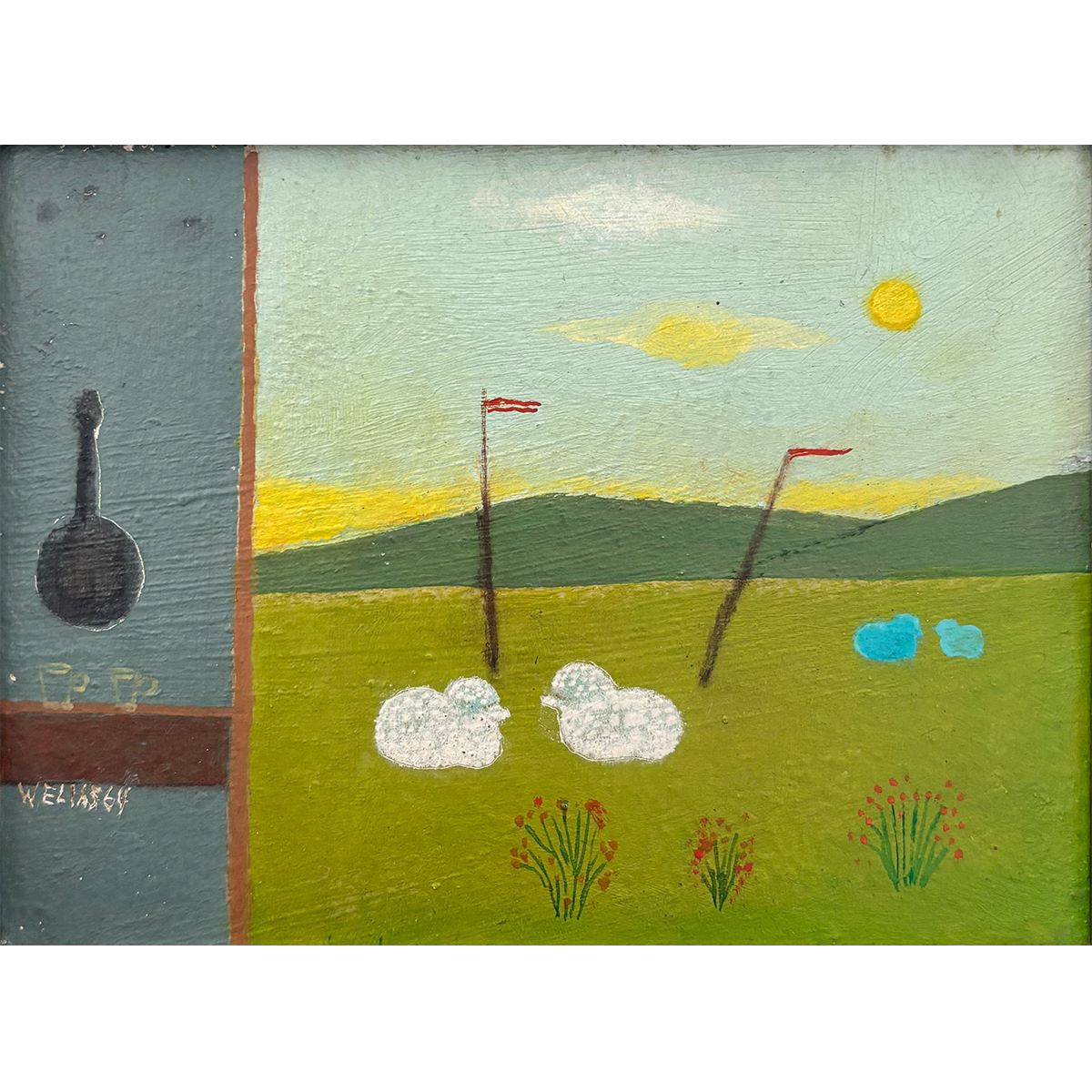 9453 - Waldeny Elias, óleo sobre eucatex, 13 x 17,5 cm, ass. dt. 64